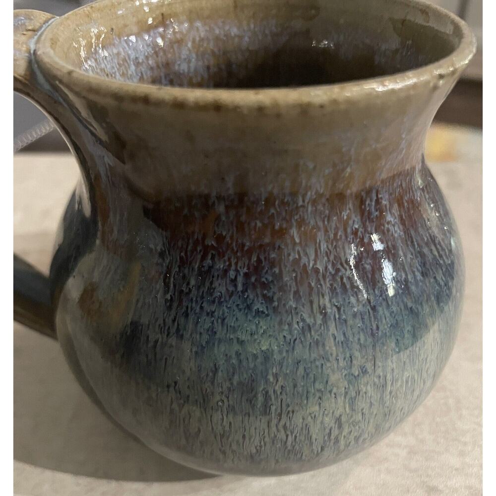 Studio Art Pottery Drip Glazed Mug - Artist Signed
